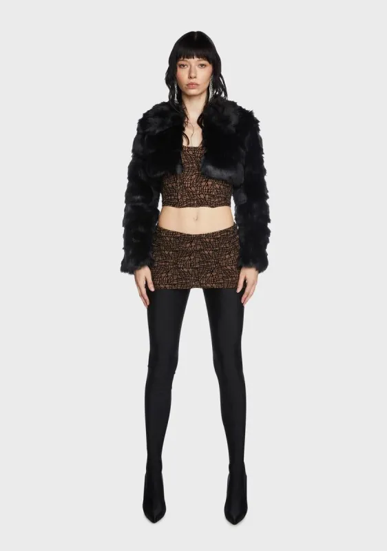 Midnight Crowd Favorite Faux Fur Jacket sold by Dolls Kill