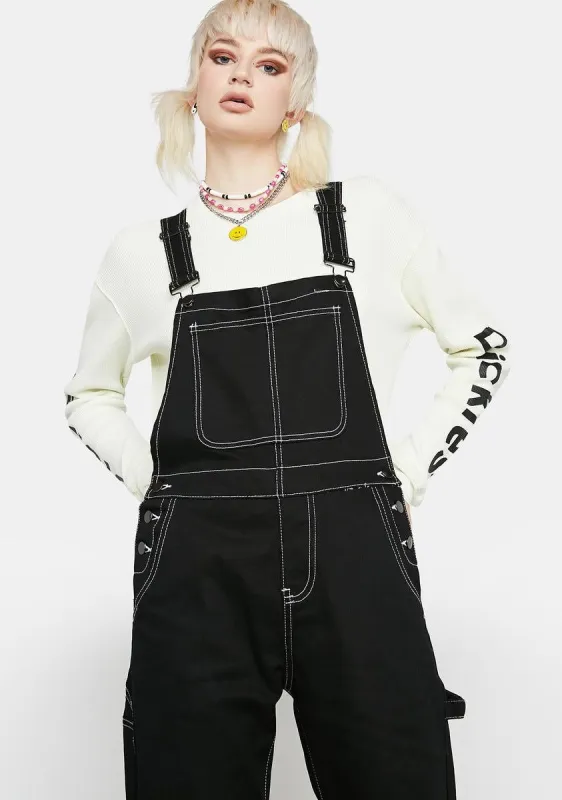 Biding Time Denim Overalls sold by Dolls Kill