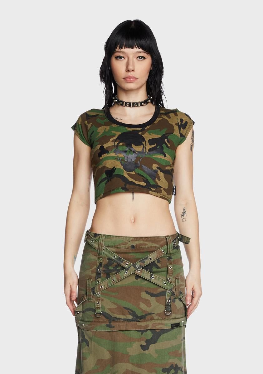 Super Skull Crop Tee sold by Dolls Kill