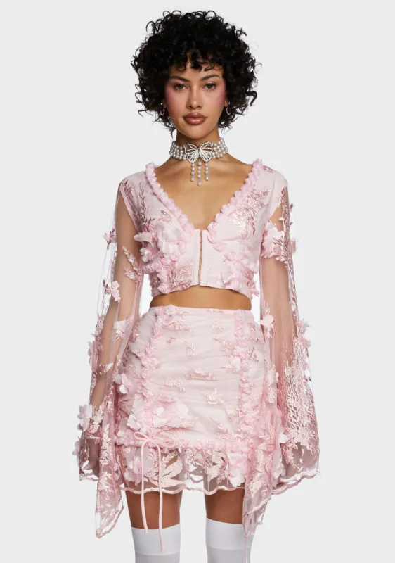 Social Season Long Sleeve Top - Pink sold by Dolls Kill