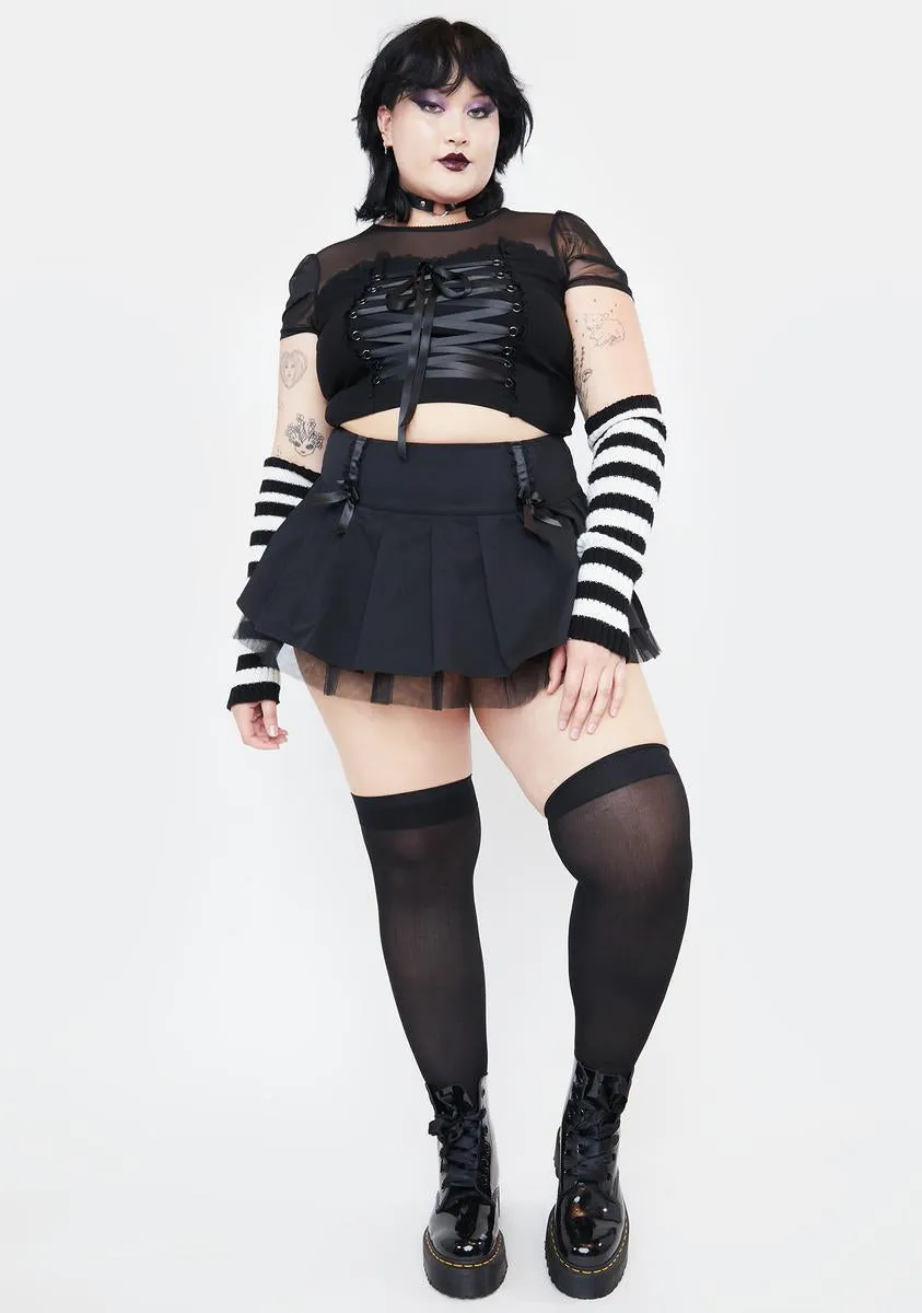 Plus Cemetery Gates Lace Up Crop Top sold by Dolls Kill product image thumbnail 3