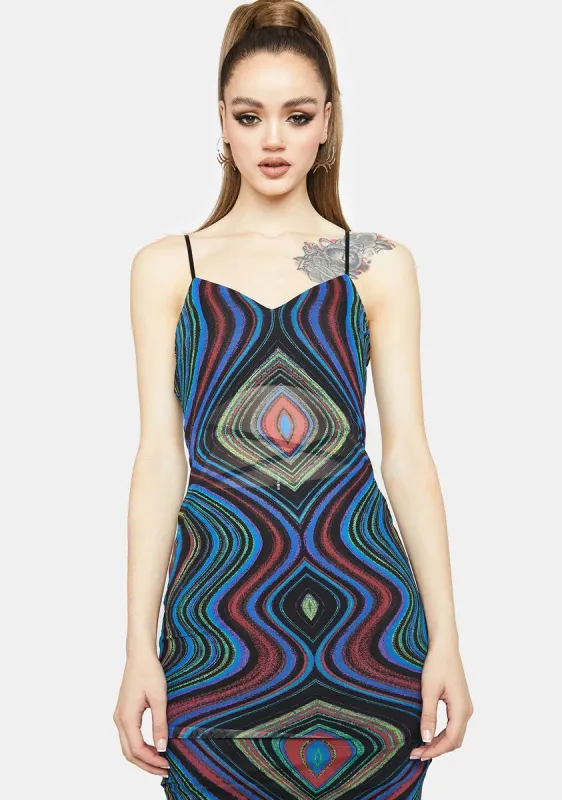 Roze Mesh Midi Dress sold by Dolls Kill