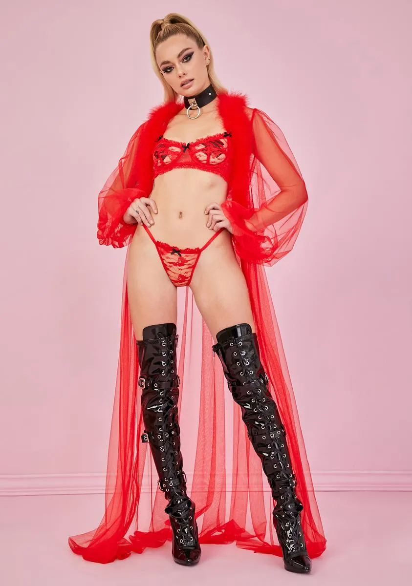 Cherry Bonbon Kisses Lace Bra sold by Dolls Kill product image thumbnail 3