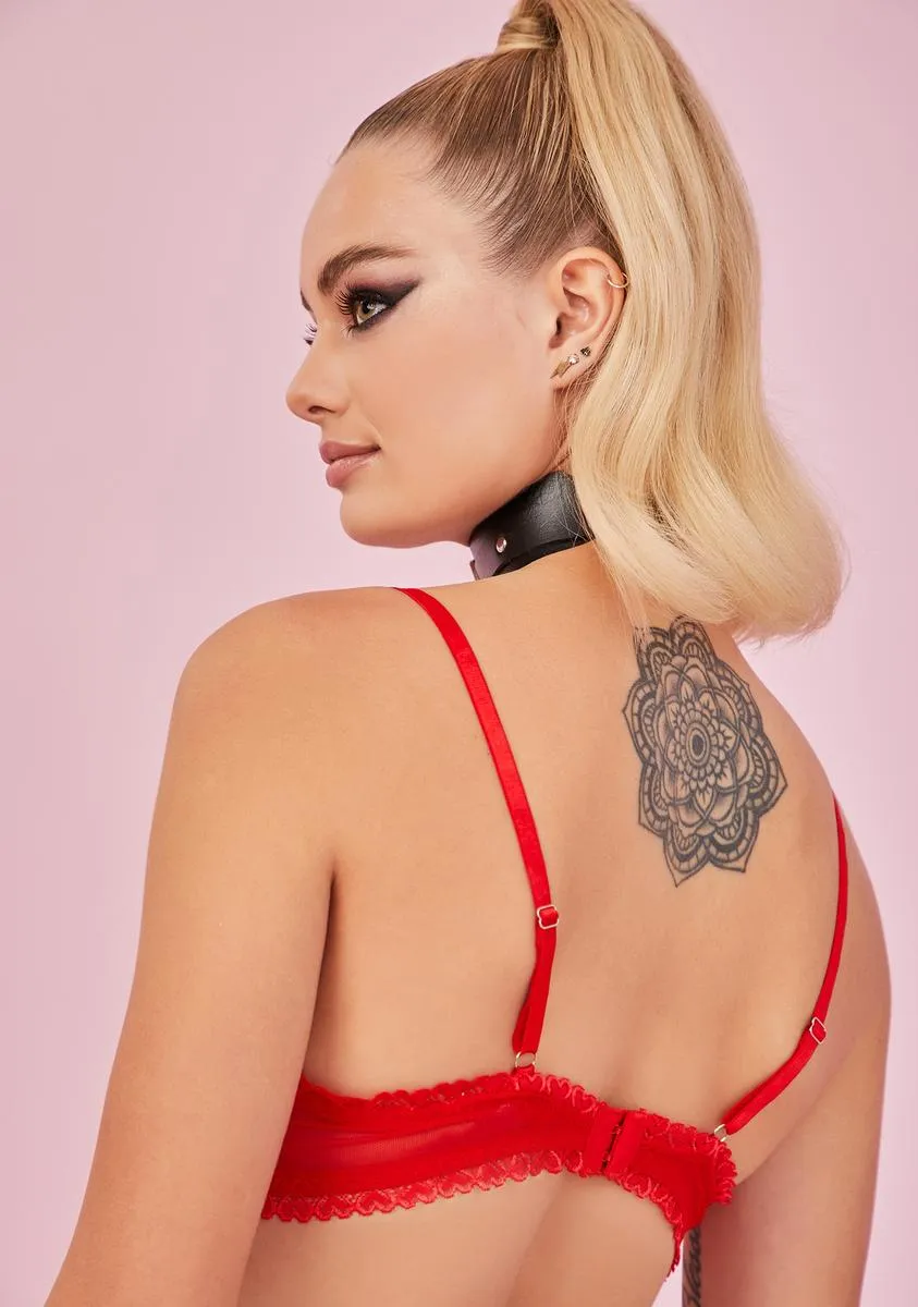 Cherry Bonbon Kisses Lace Bra sold by Dolls Kill product image thumbnail 4