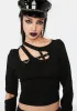 Punk Asymmetrical Cut Out Top sold by Dolls Kill