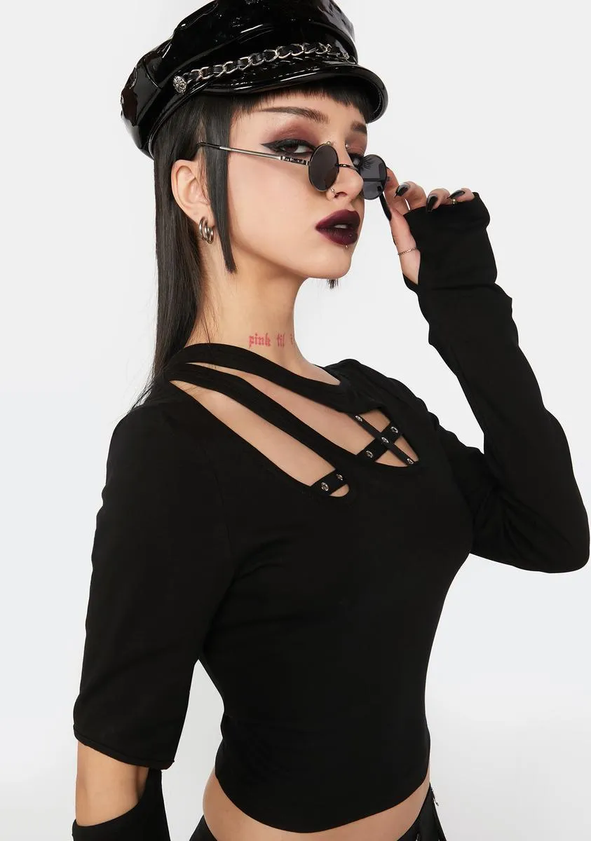 Punk Asymmetrical Cut Out Top sold by Dolls Kill product image thumbnail 2