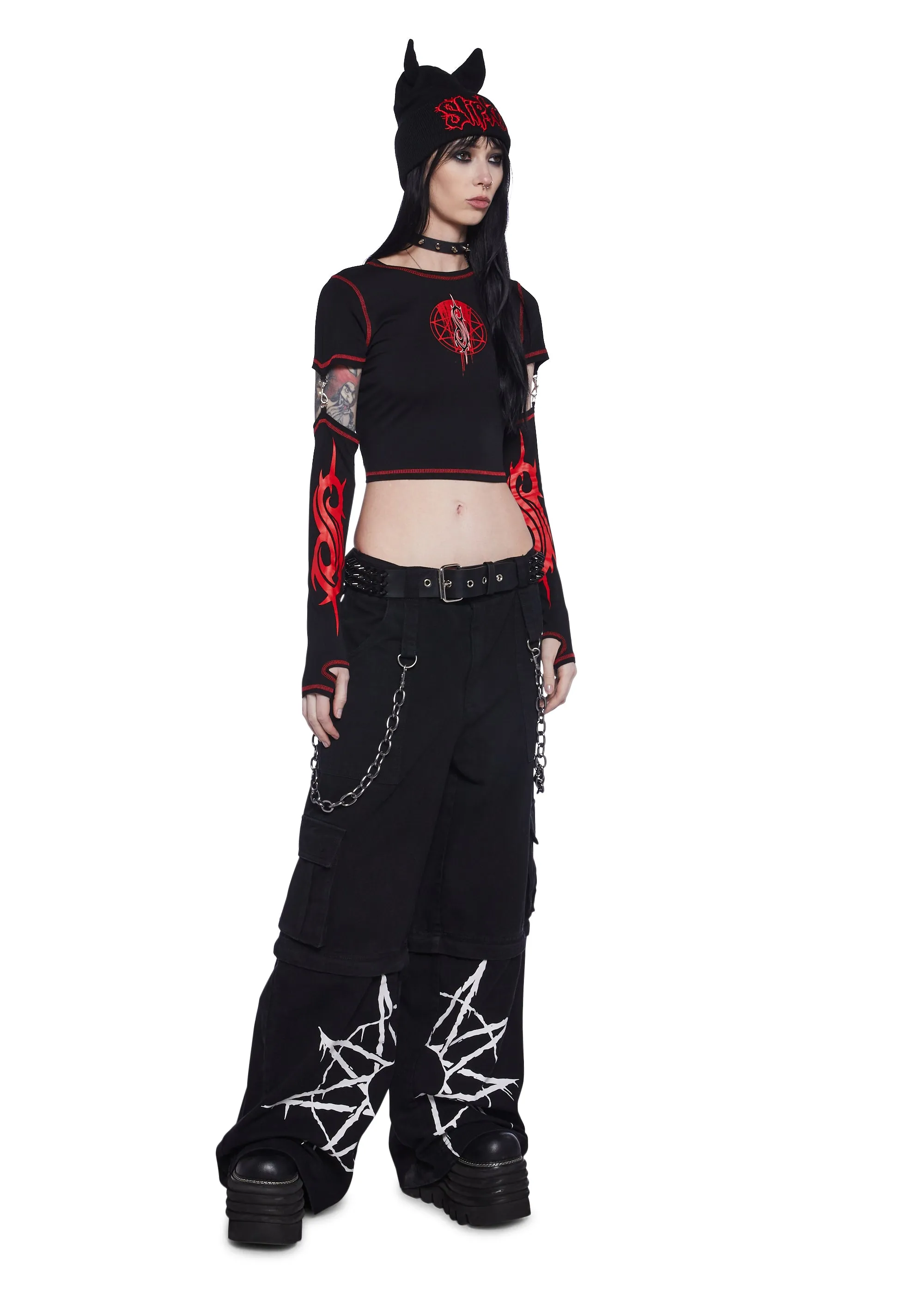 Duality Graphic Tee With Removable Sleeves sold by Dolls Kill product image thumbnail 2