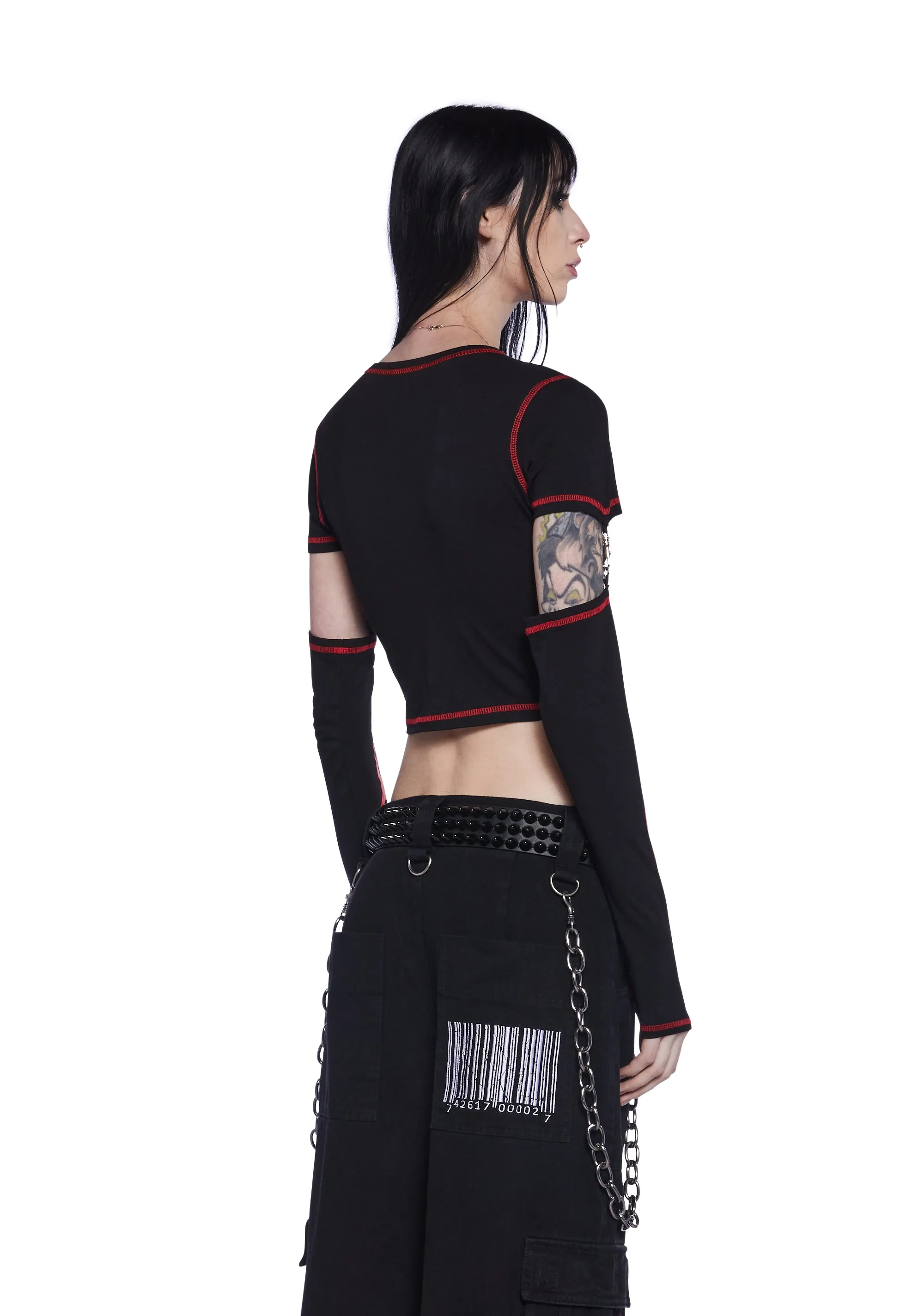 Duality Graphic Tee With Removable Sleeves sold by Dolls Kill product image thumbnail 4
