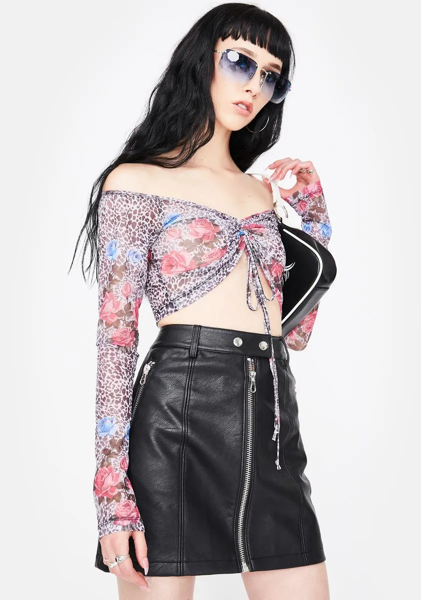 Jungle Rose Mesh Ganida Crop Top sold by Dolls Kill product image thumbnail 2