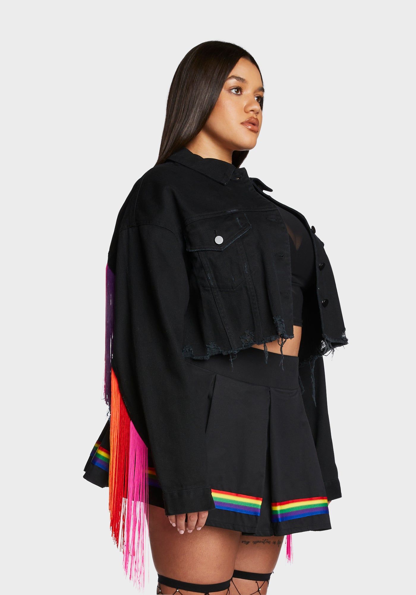 Plus Feel This Moment Denim Jacket - Black sold by Dolls Kill product image thumbnail 3