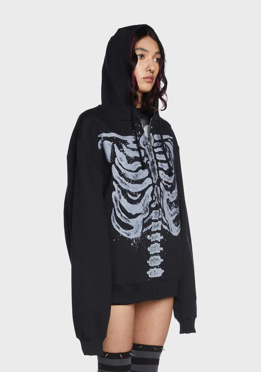 Skeleton Zip Up Hoodie Jacket sold by Dolls Kill product image thumbnail 2
