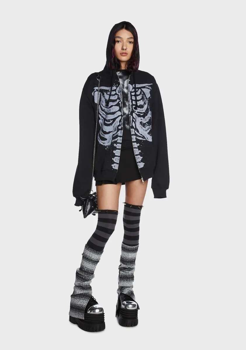 Skeleton Zip Up Hoodie Jacket sold by Dolls Kill product image thumbnail 3