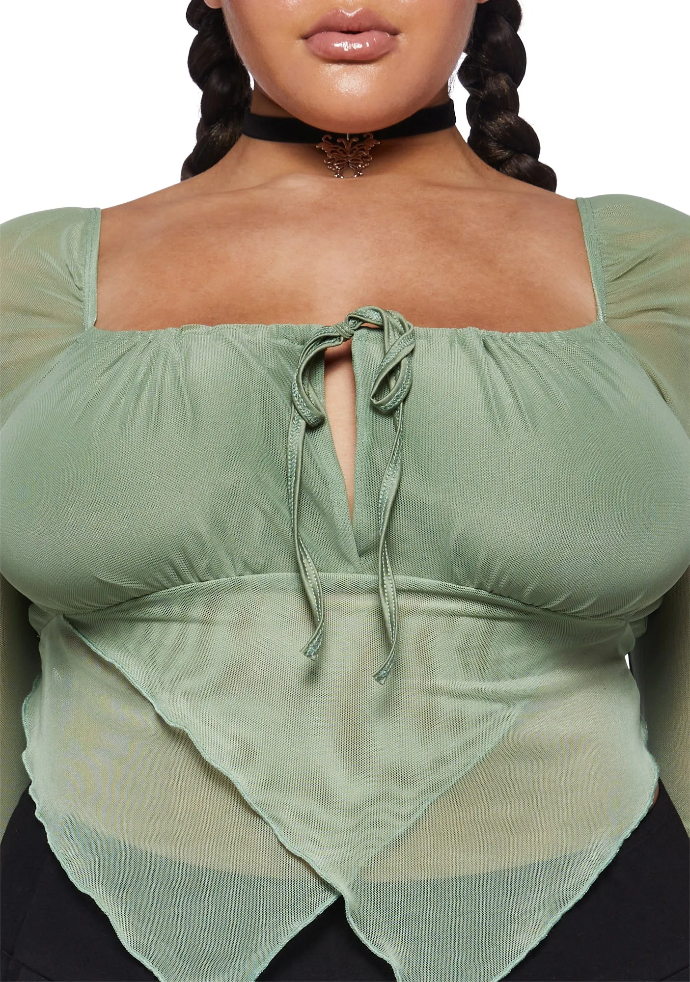 Plus Wild Attraction Mesh Top-Green sold by Dolls Kill product image thumbnail 5