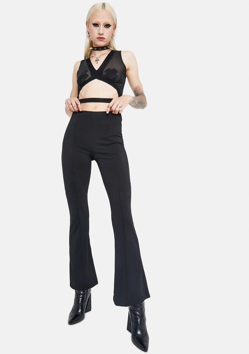 Twisted Times Back Cut Out Flared Pants sold by Dolls Kill product image thumbnail 2