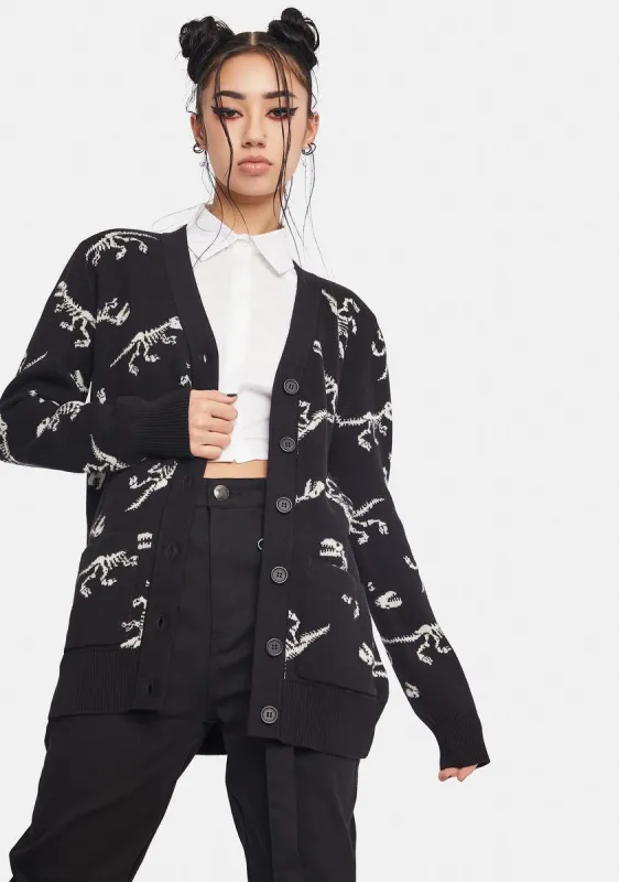 T-Rex Bonez Cardigan sold by Dolls Kill