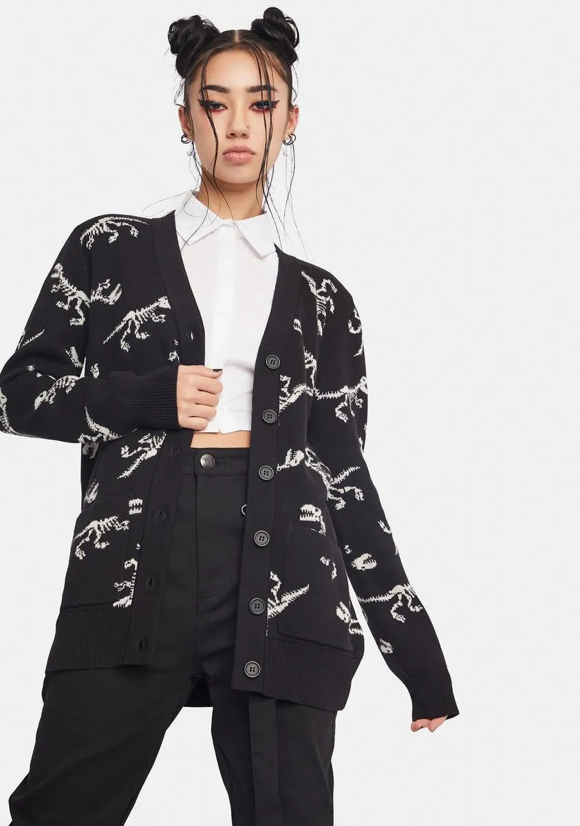 T-Rex Bonez Cardigan sold by Dolls Kill
