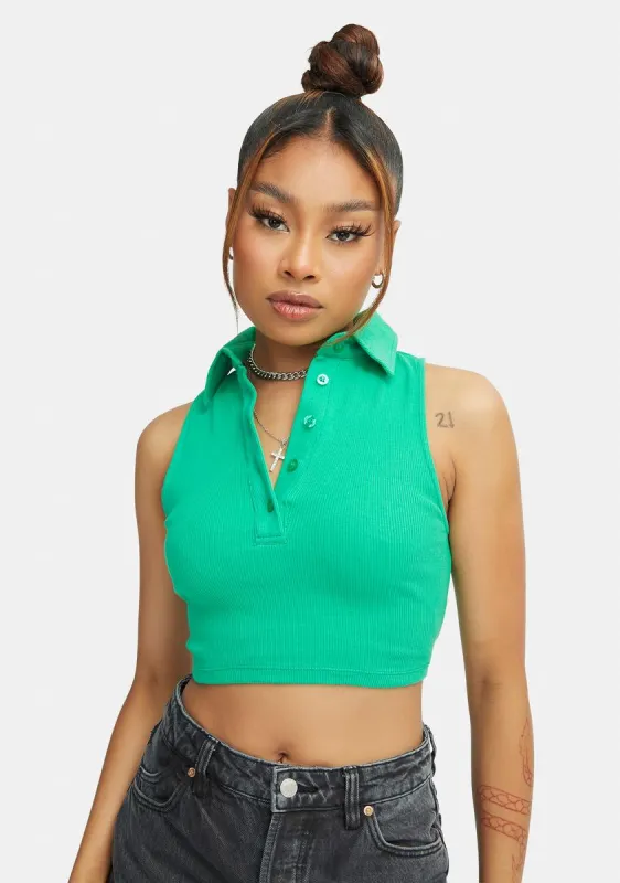 Green Jeleta Crop Top sold by Dolls Kill