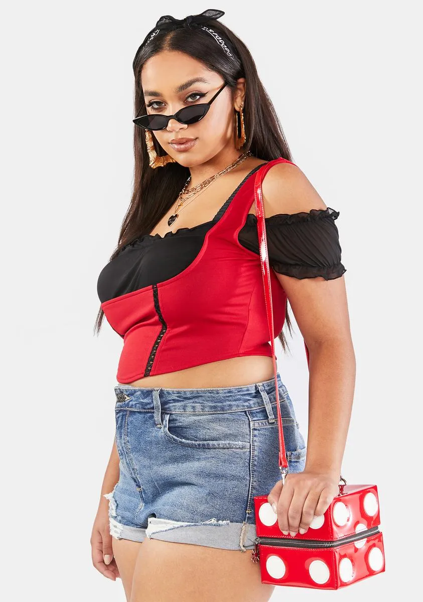 Plus Fire Shoulda Coulda Corset Crop Top sold by Dolls Kill product image thumbnail 2