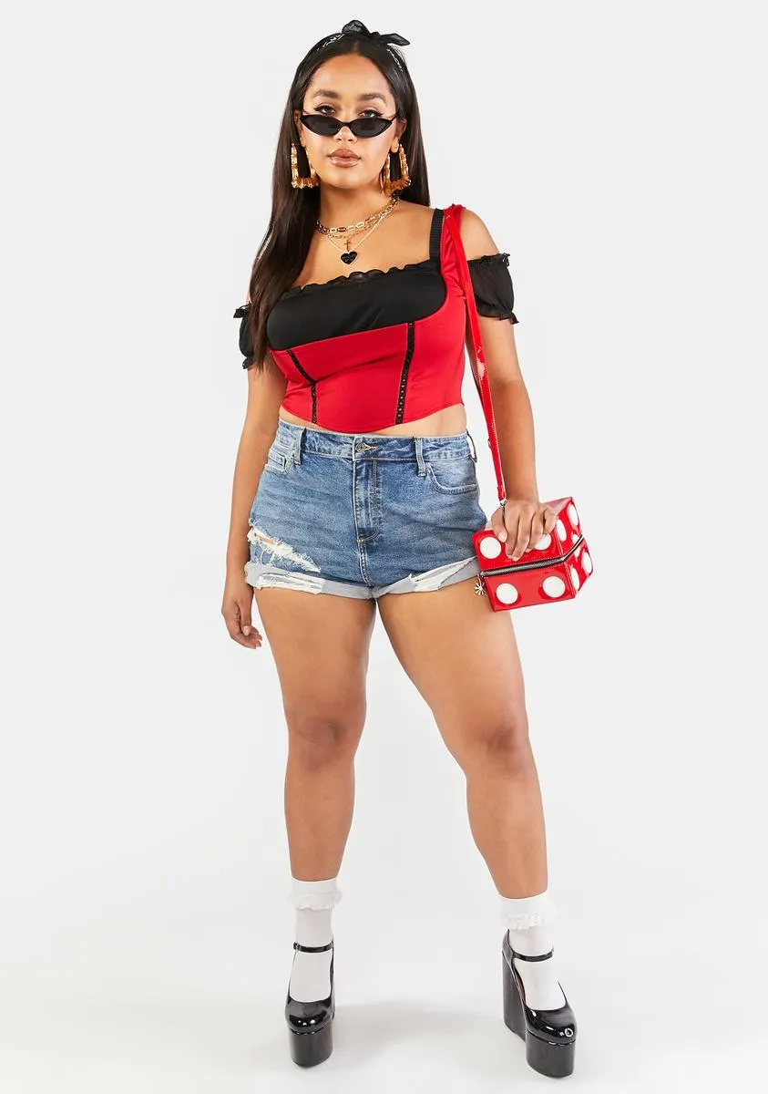 Plus Fire Shoulda Coulda Corset Crop Top sold by Dolls Kill product image thumbnail 3