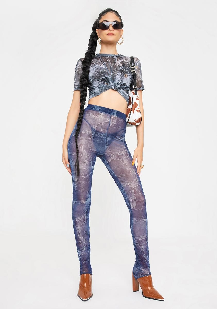 Good Jeans Printed Crop Top sold by Dolls Kill product image thumbnail 3