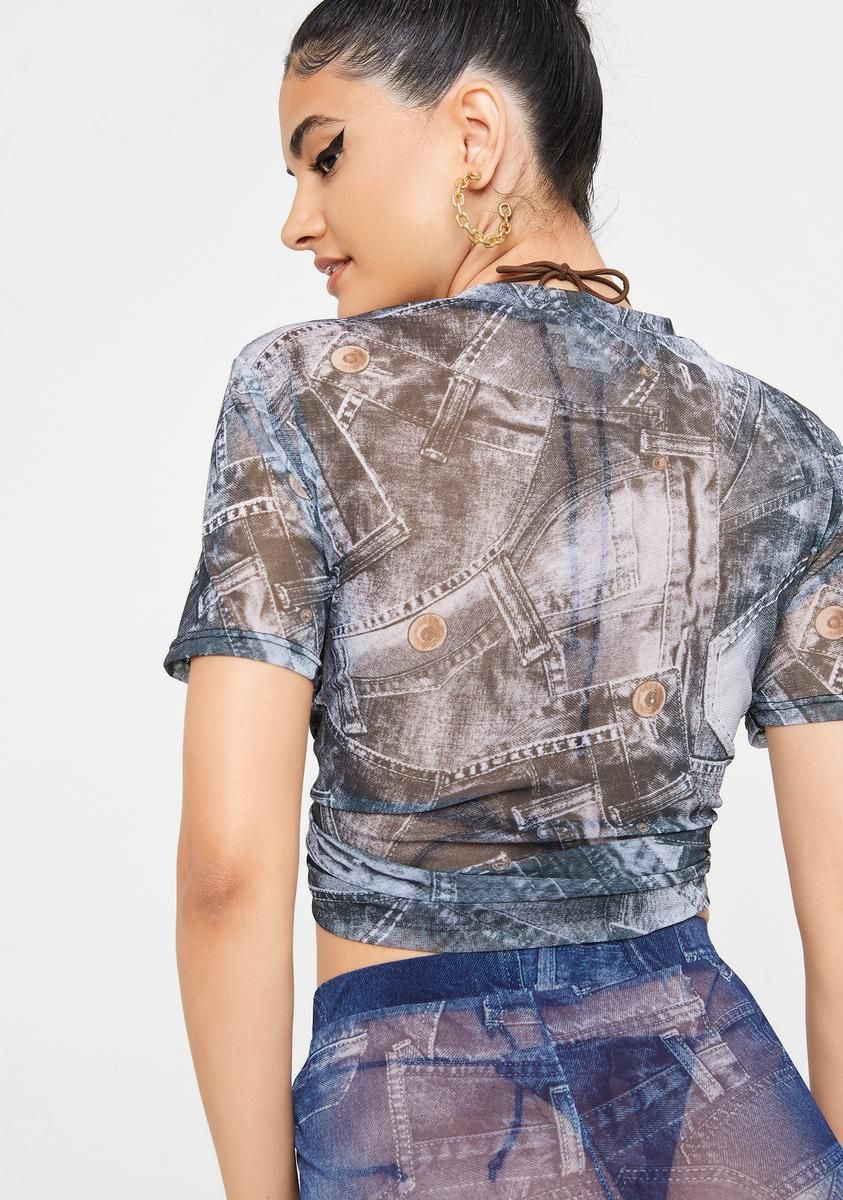 Good Jeans Printed Crop Top sold by Dolls Kill product image thumbnail 4