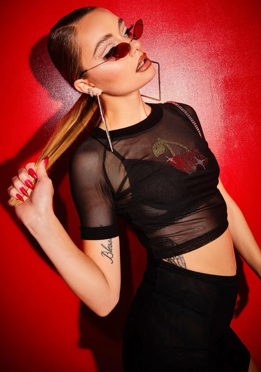 With The Pits Cherry Rhinestone Top sold by Dolls Kill product image thumbnail 2