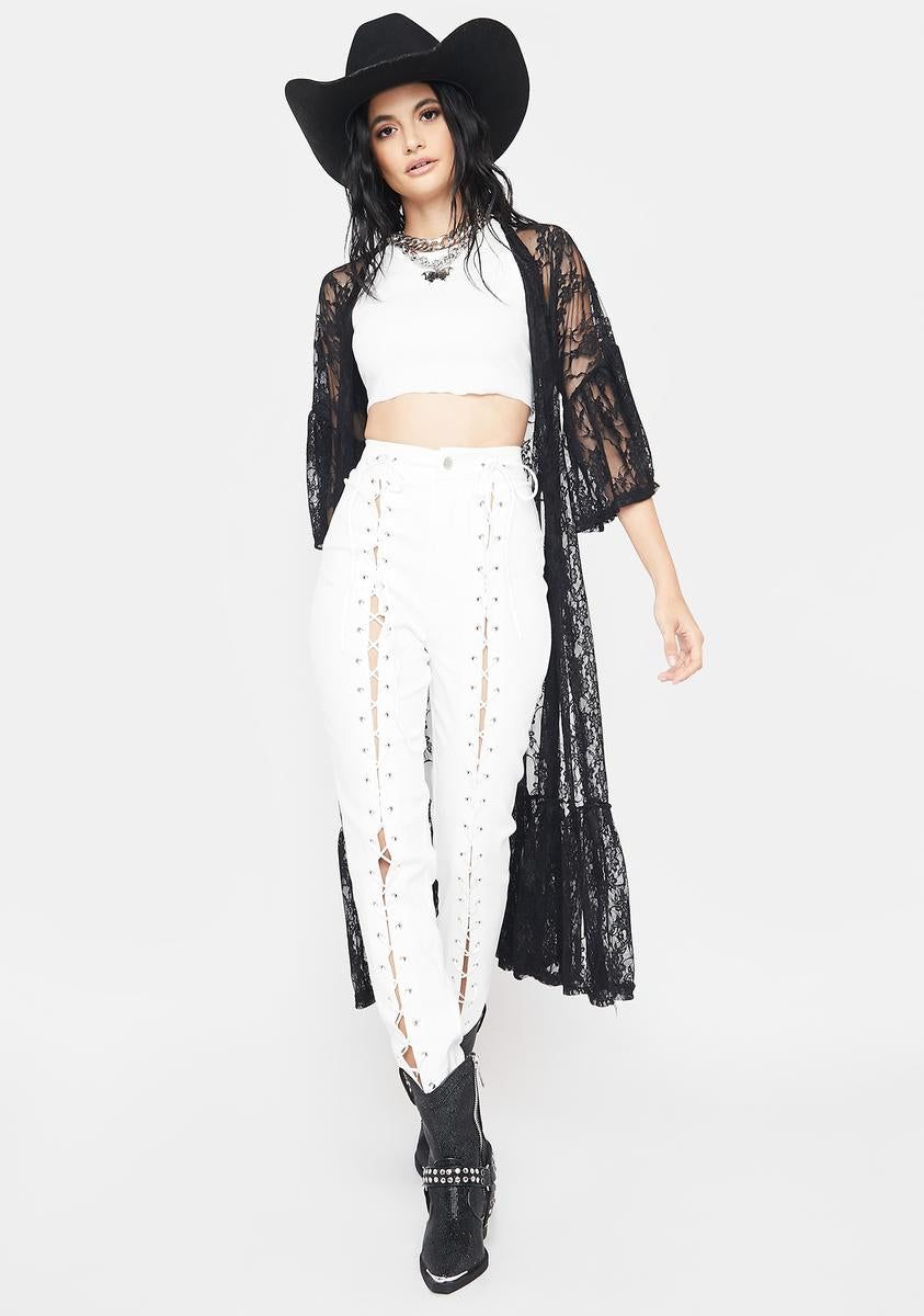 Transcend It All Lace Longline Cardigan sold by Dolls Kill product image thumbnail 3
