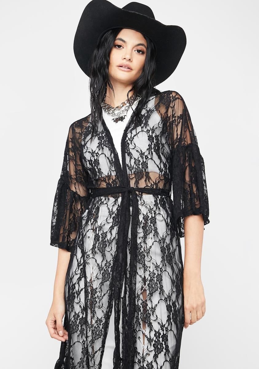 Transcend It All Lace Longline Cardigan sold by Dolls Kill product image thumbnail 2