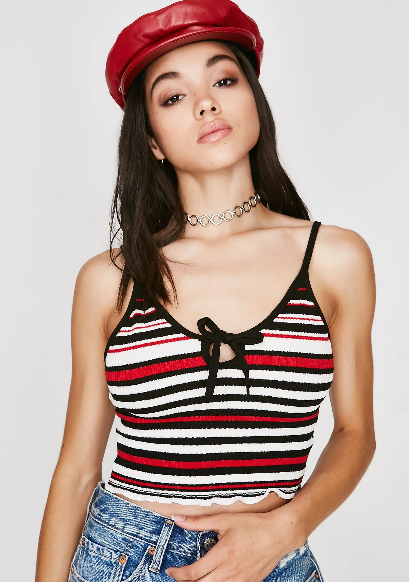 Night Servin' Attitude Stripe Top sold by Dolls Kill