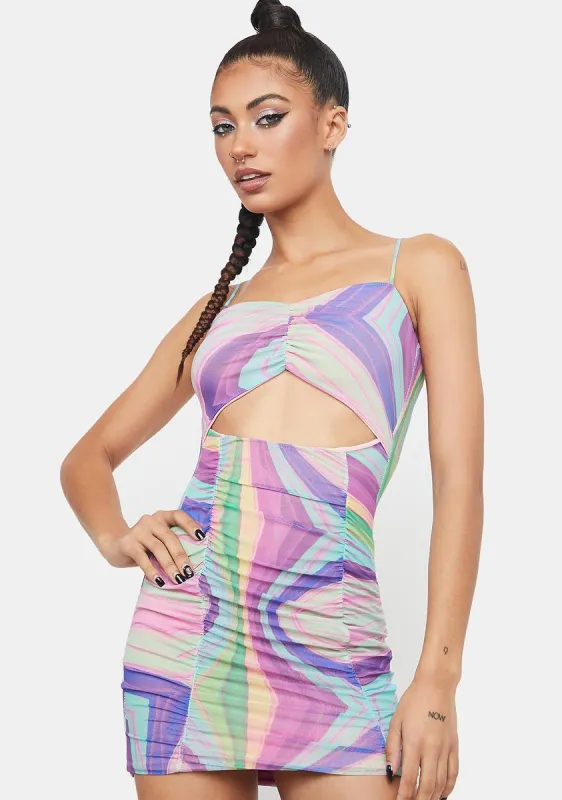 Sultry Glances Swirl Print Cut Out Dress sold by Dolls Kill