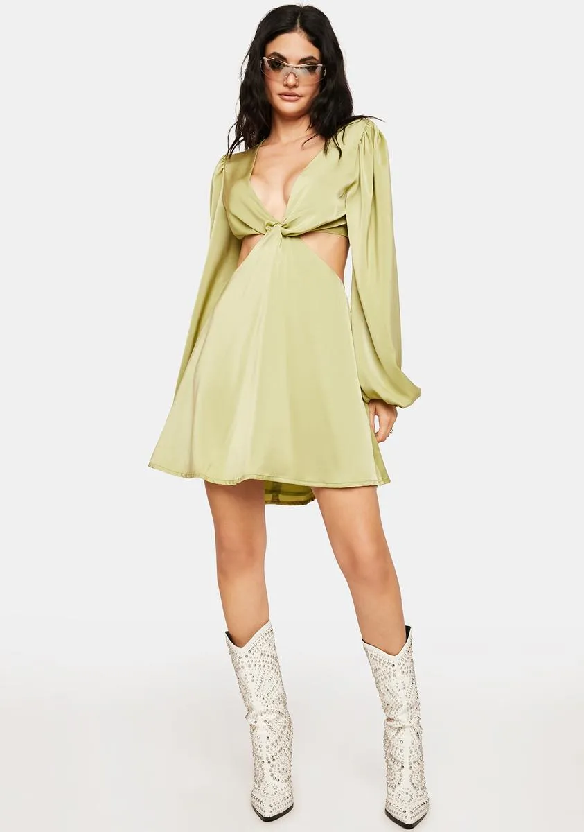 Lime Secret Aura Cut Out Mini Dress sold by Dolls Kill product image thumbnail 3