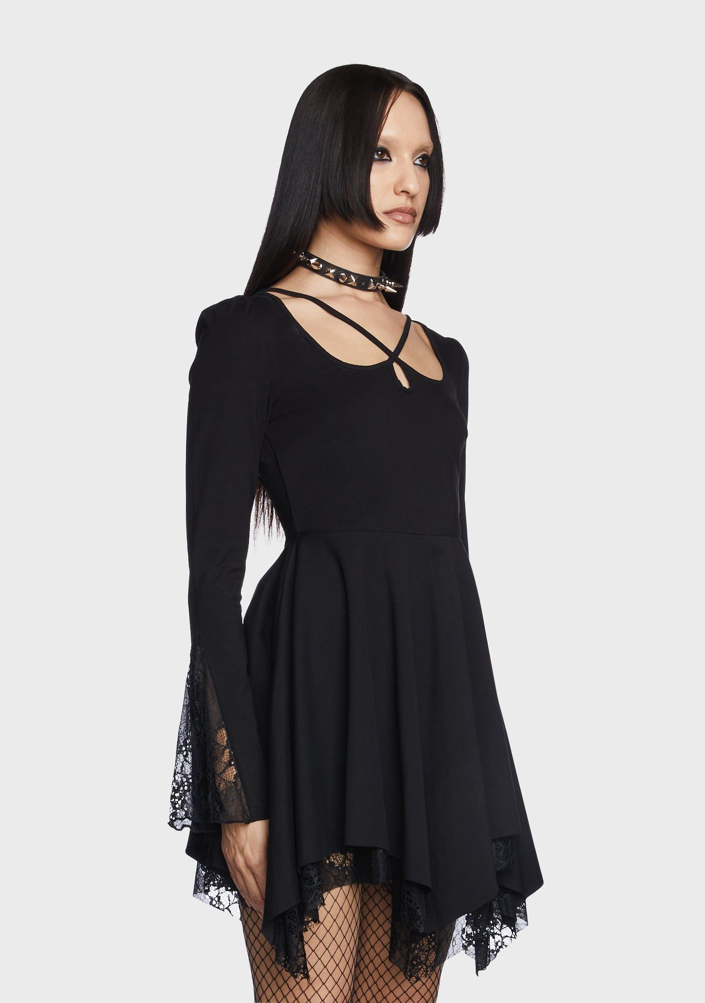 Gothic Asymmetric Pointed Hem Dress sold by Dolls Kill product image thumbnail 4