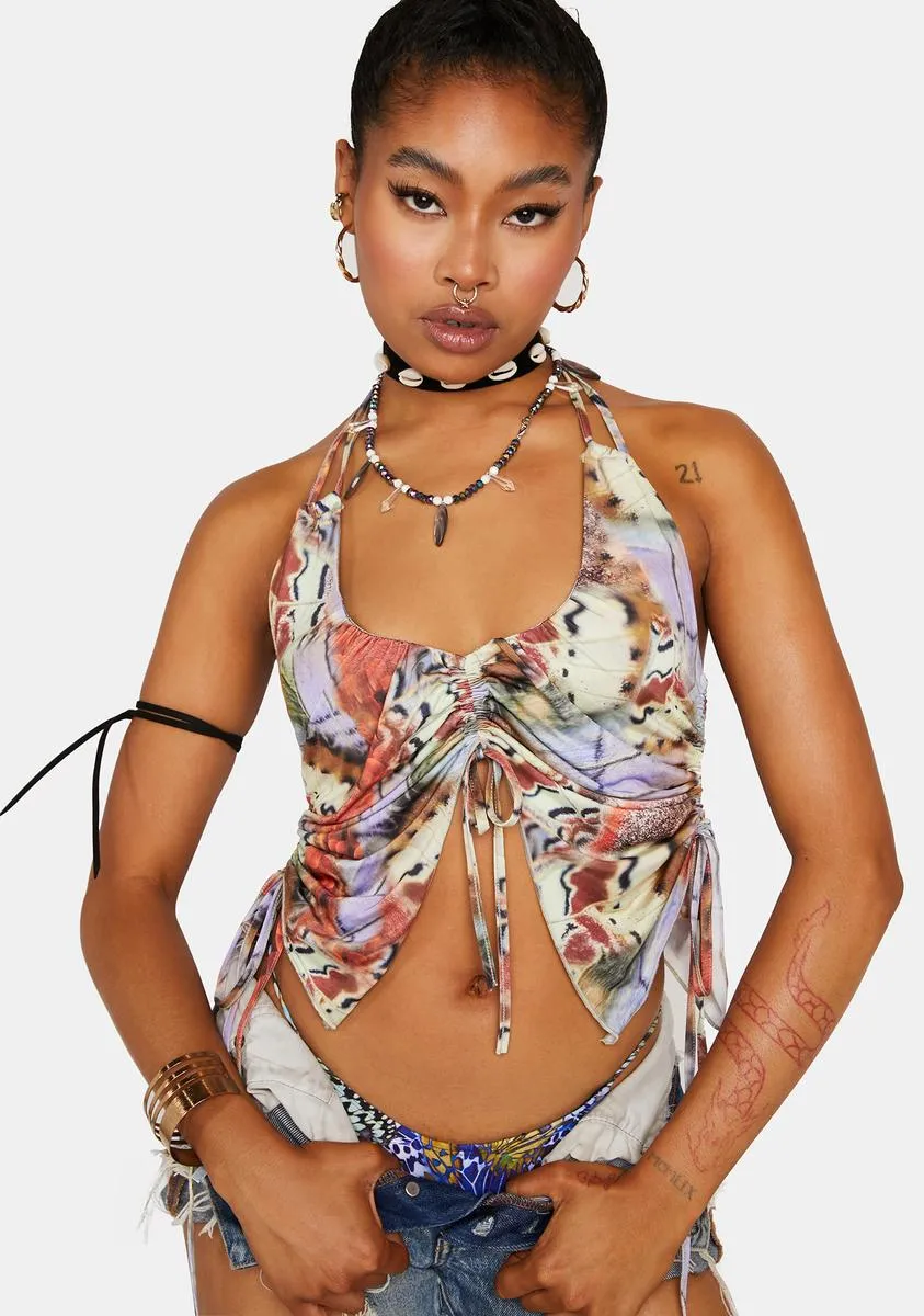 Allele Butterfly Halter Top sold by Dolls Kill