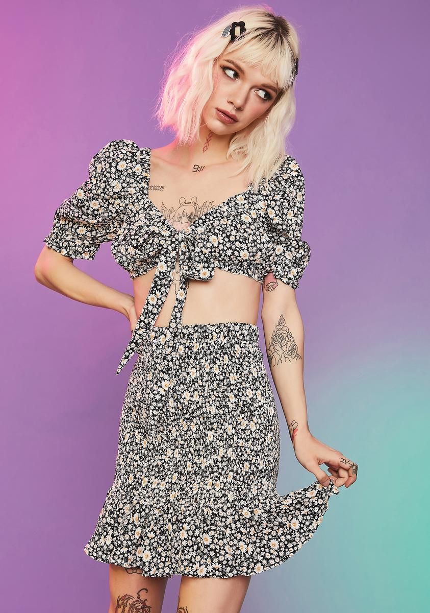 Curious Kitten Skirt Set sold by Dolls Kill