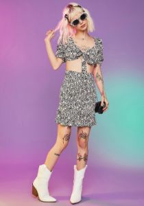 Curious Kitten Skirt Set sold by Dolls Kill