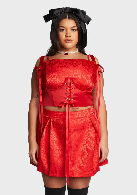 Plus Rose My Beloved Underbust Corset Top sold by Dolls Kill