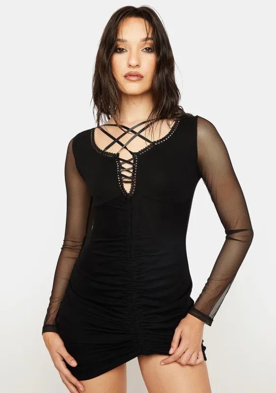 Street Fashion Lace Up Mini Dress sold by Dolls Kill