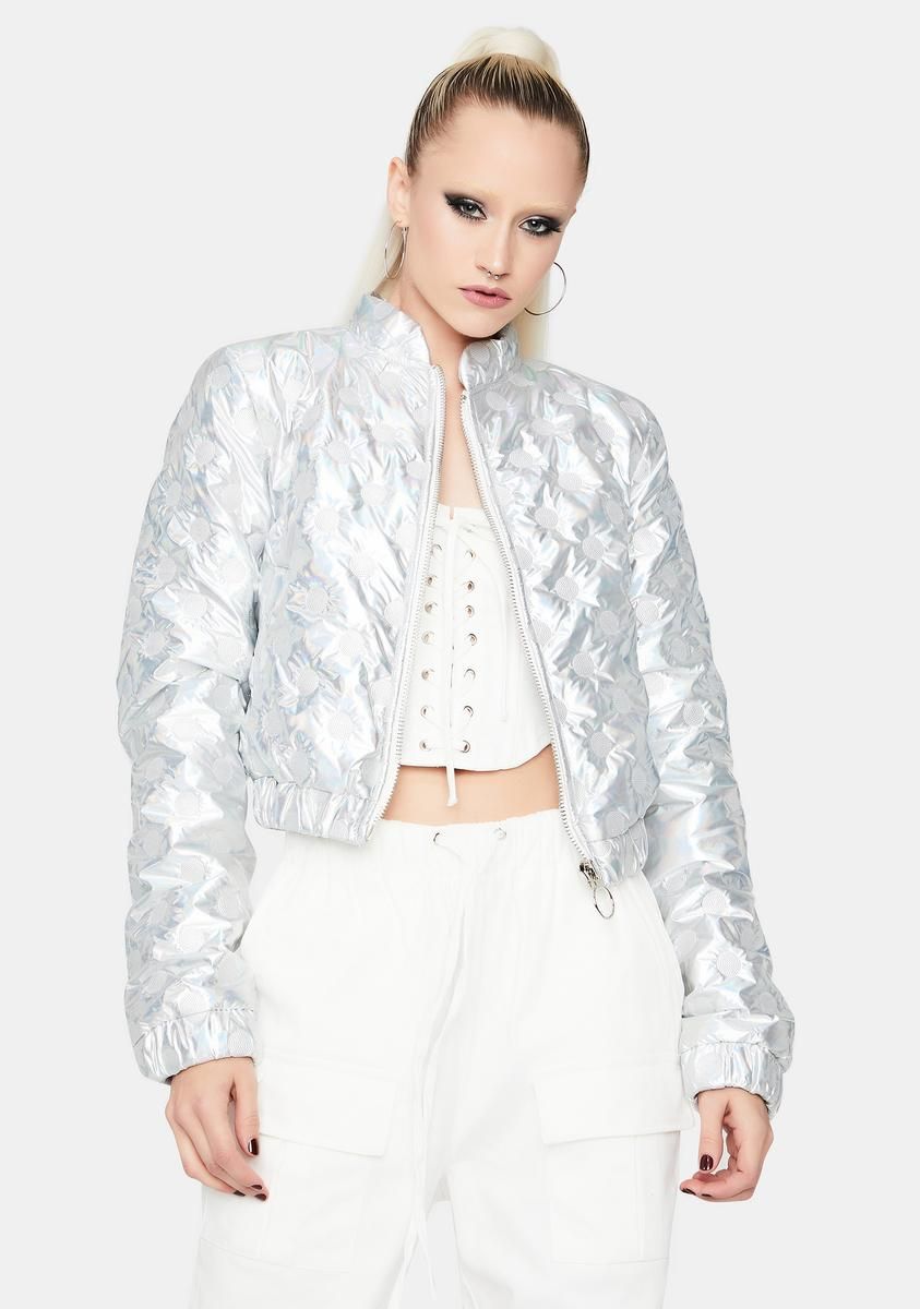 Funky Future Holographic Bomber Jacket sold by Dolls Kill