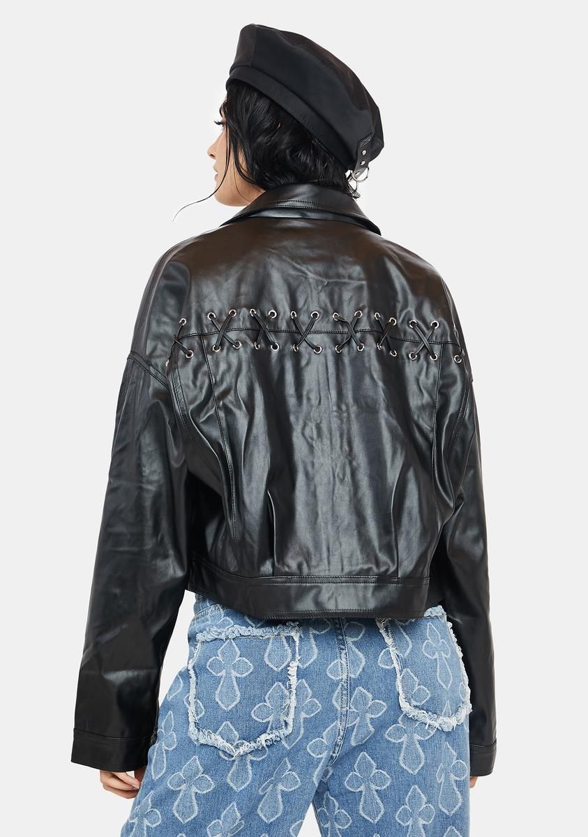 Cry Your Heart Out Vegan Leather Jacket sold by Dolls Kill product image thumbnail 4