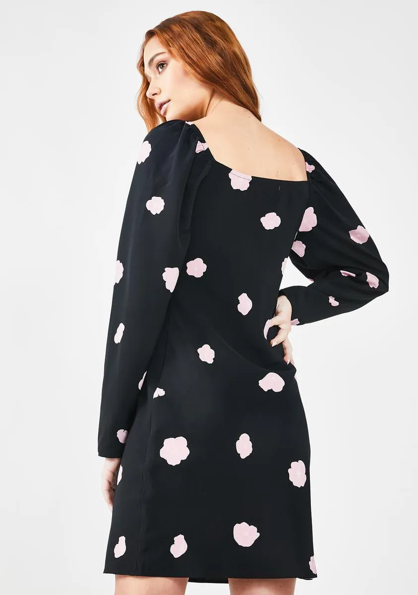 Black Floral Mini Dress sold by Dolls Kill product image thumbnail 4