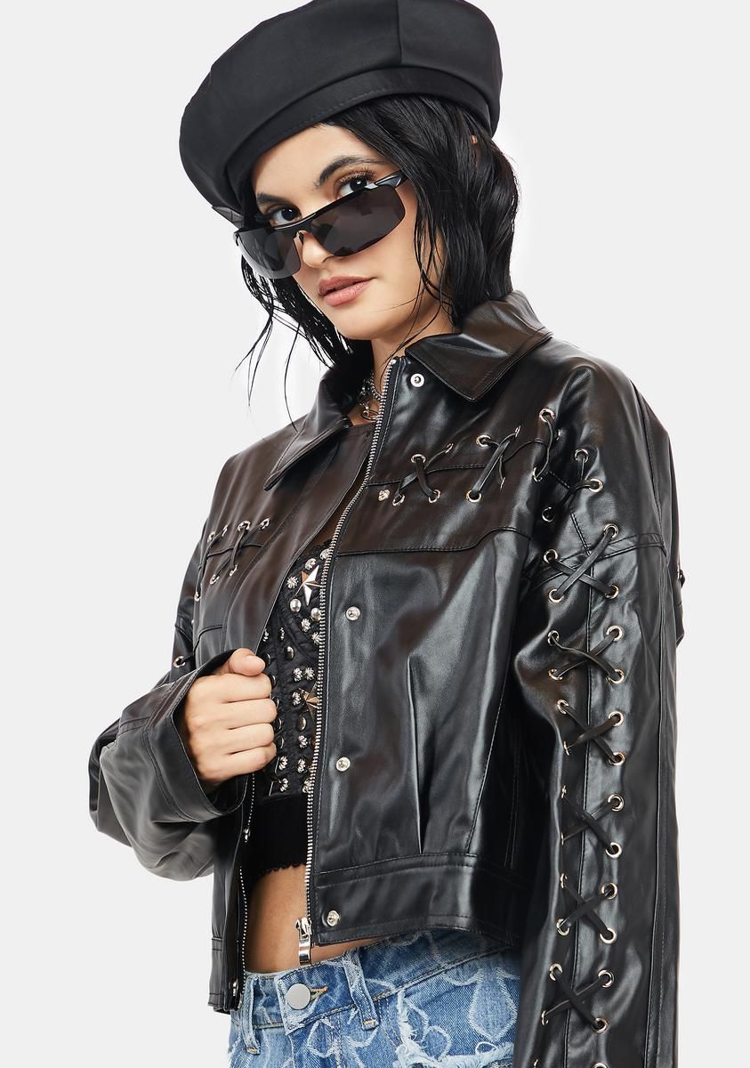 Cry Your Heart Out Vegan Leather Jacket sold by Dolls Kill product image thumbnail 2