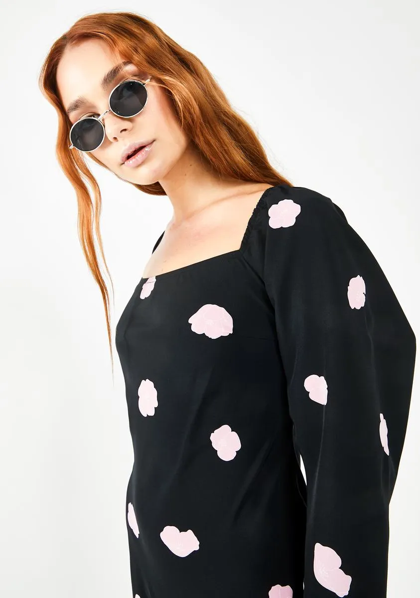 Black Floral Mini Dress sold by Dolls Kill product image thumbnail 2