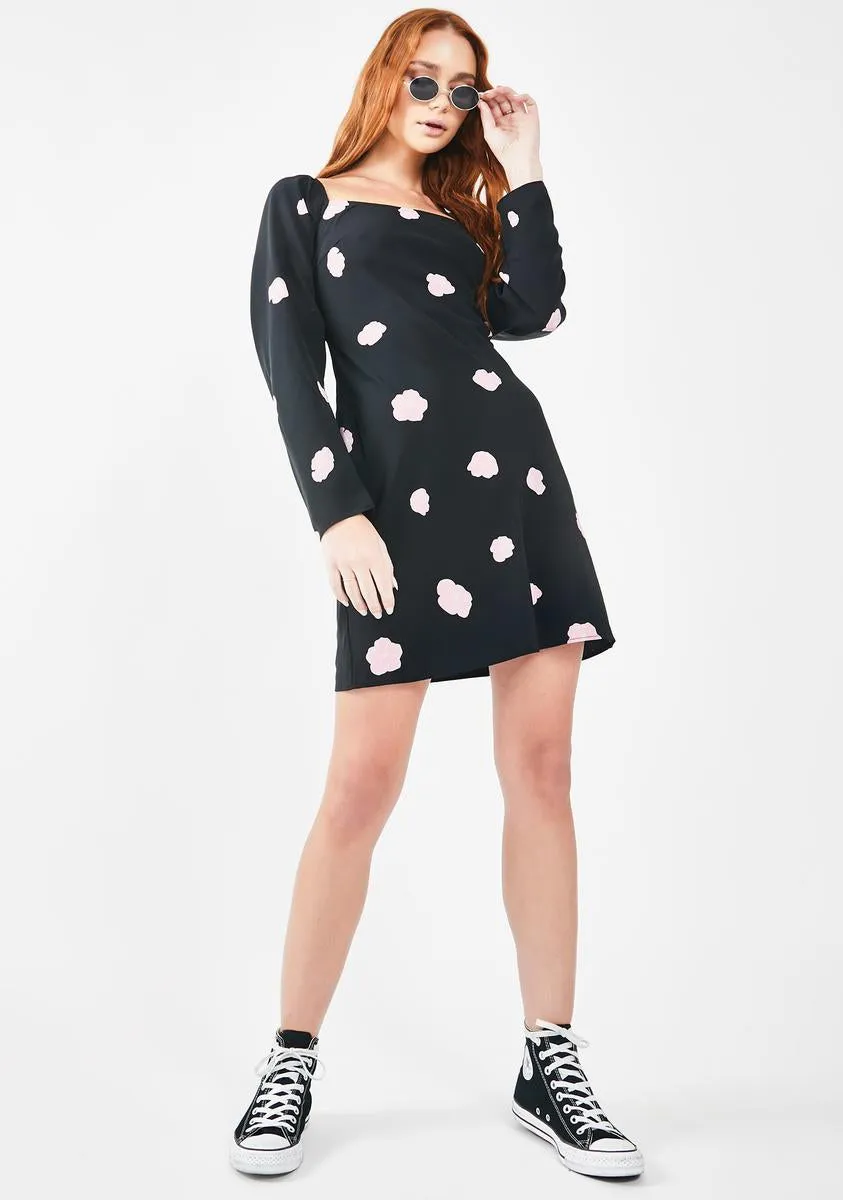 Black Floral Mini Dress sold by Dolls Kill product image thumbnail 3