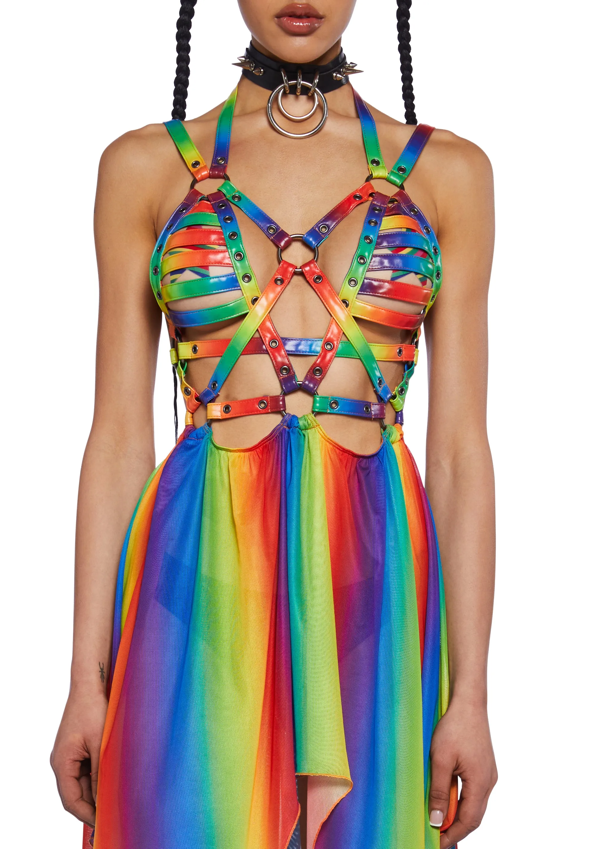 Celestial Ringmaster Mini Dress - Rainbow sold by Dolls Kill product image thumbnail 3