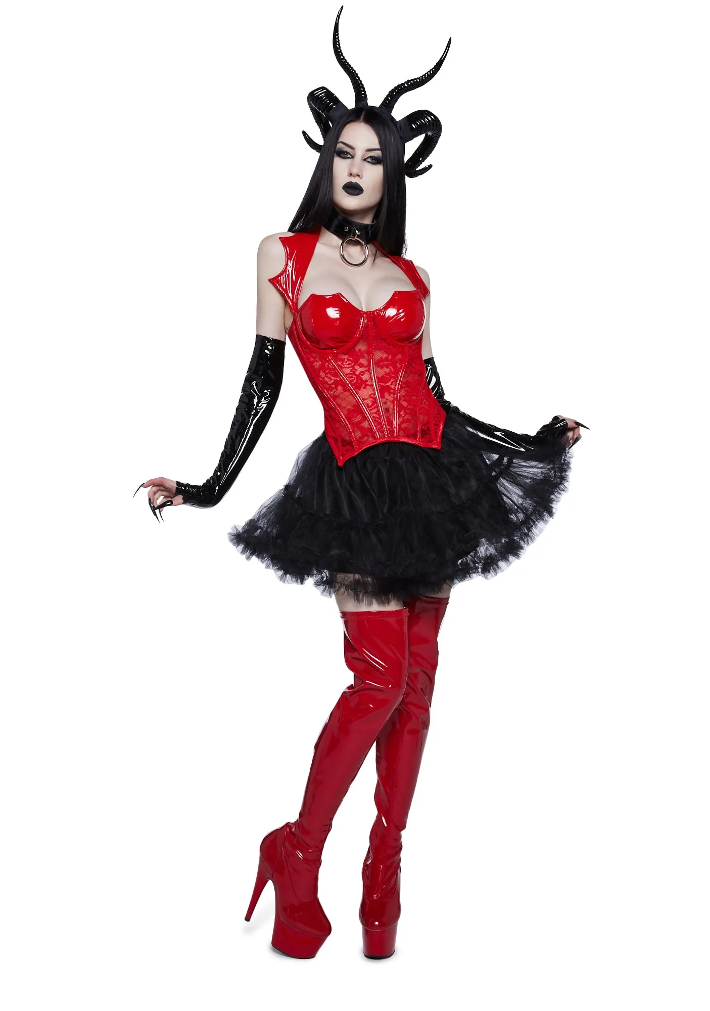 Just Wingin' It Vampy Corset - Red sold by Dolls Kill product image thumbnail 2