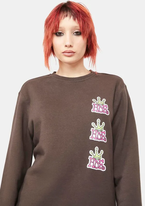 Crown Stack Graphic Crewneck sold by Dolls Kill