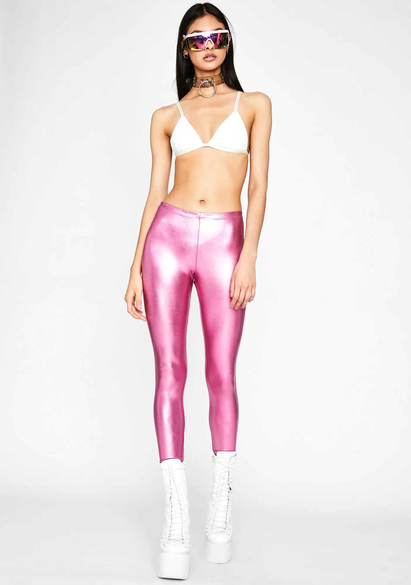 Pixie Cyber Sensation Metallic Leggings sold by Dolls Kill product image thumbnail 3