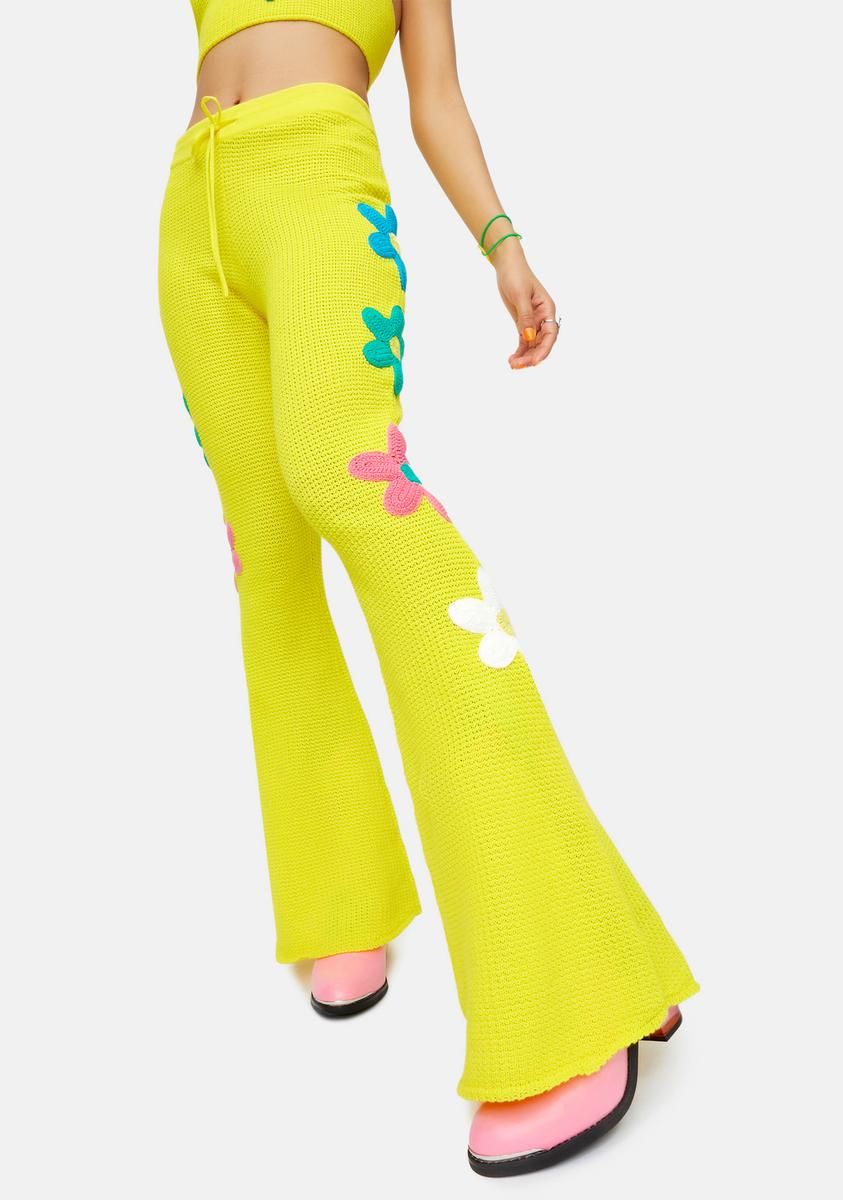 Summer Bummer Babe Daisy Crochet Pants sold by Dolls Kill