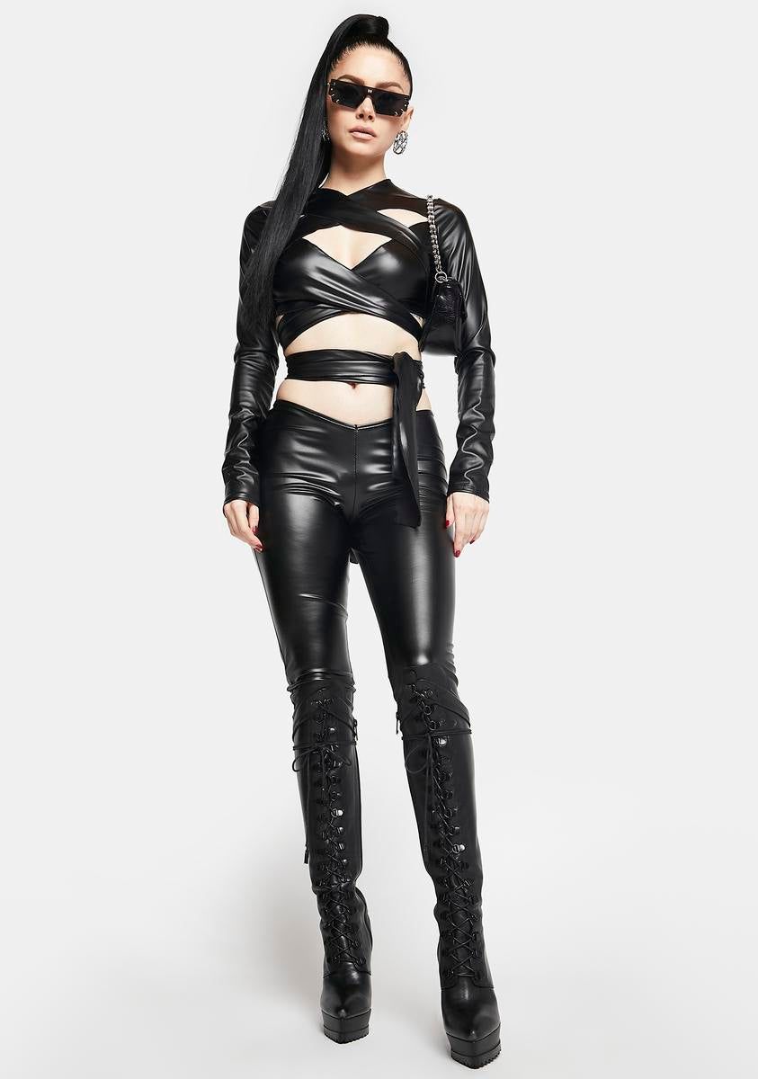 Go Outside Vegan Leather Pants Set sold by Dolls Kill product image thumbnail 3