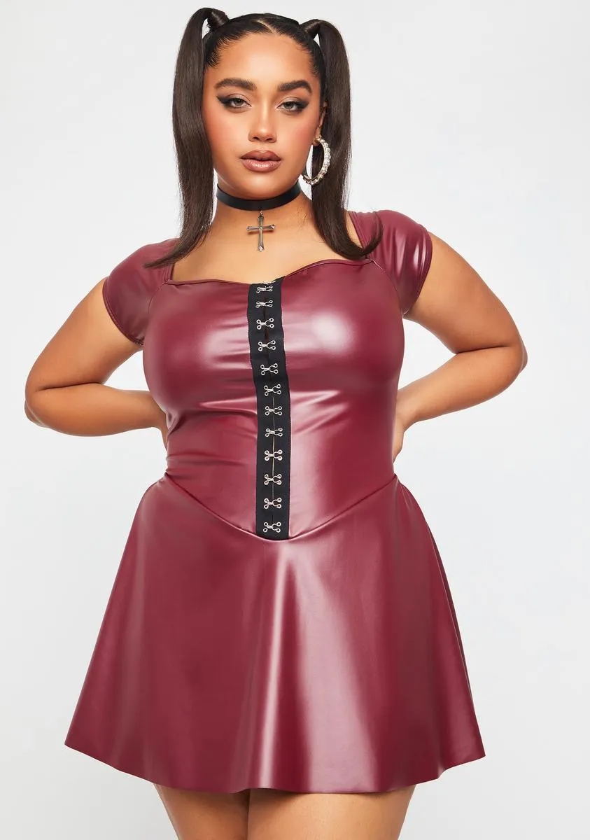 Plus Cherry Clearly There Corset Flare Dress sold by Dolls Kill